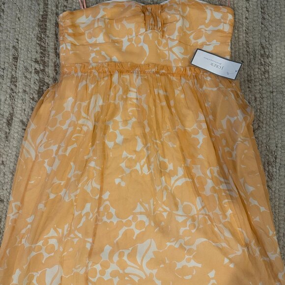 J Crew Peach Silk chiffon strapless‎ dress size 16 - Picture 1 of 1